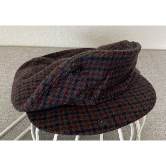 Totes Plaid Newsboy Hat Cap Wool Blend Brown One Size - Picture 2 of 10